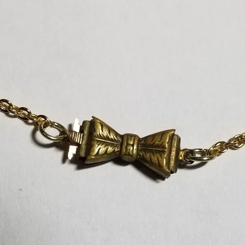 Vintage Art Deco necklace yellow gem gold tone faceted 1920s 1930s Gatsby